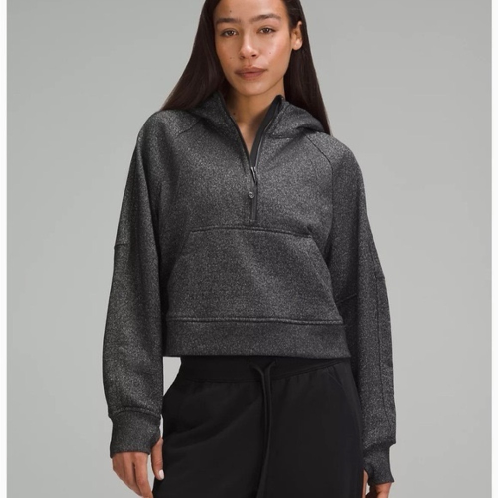 Lululemon Scuba Oversized Half-Zip Hoodie Black/Spark Shimmer S/XS